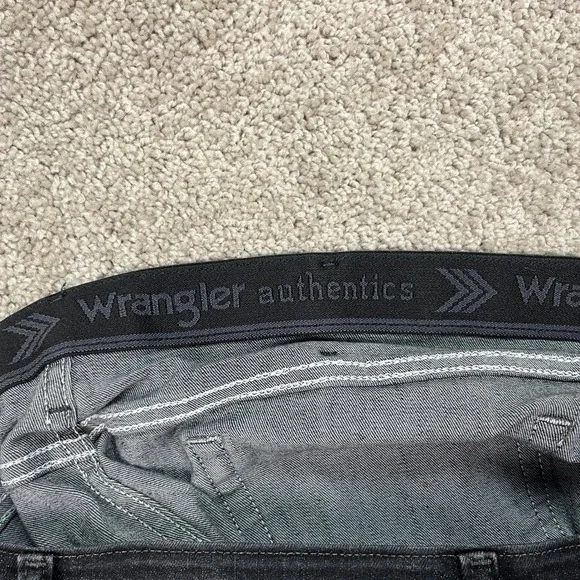 Wrangler‎ Authentics Mens Dark Wash Straight Leg Jeans 42x29 Stretch Waistband